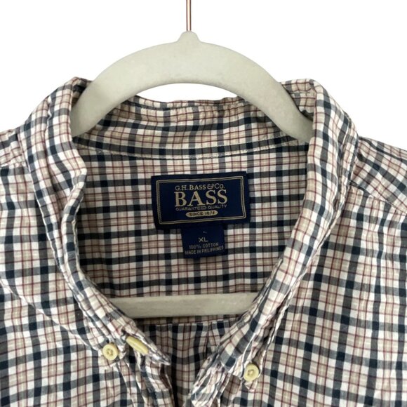 G.H. Bass & Co. Men's Plaid Button-Down Shirt XL Long Sleeves 100% Cotton - Picture 6 of 7